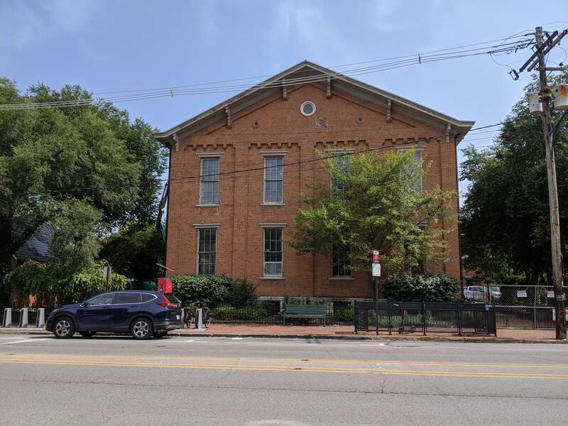 German Village schoolhouse, 630 S. 3rd St.. Image taken in Columbus, Ohio, with my cell phone camera.