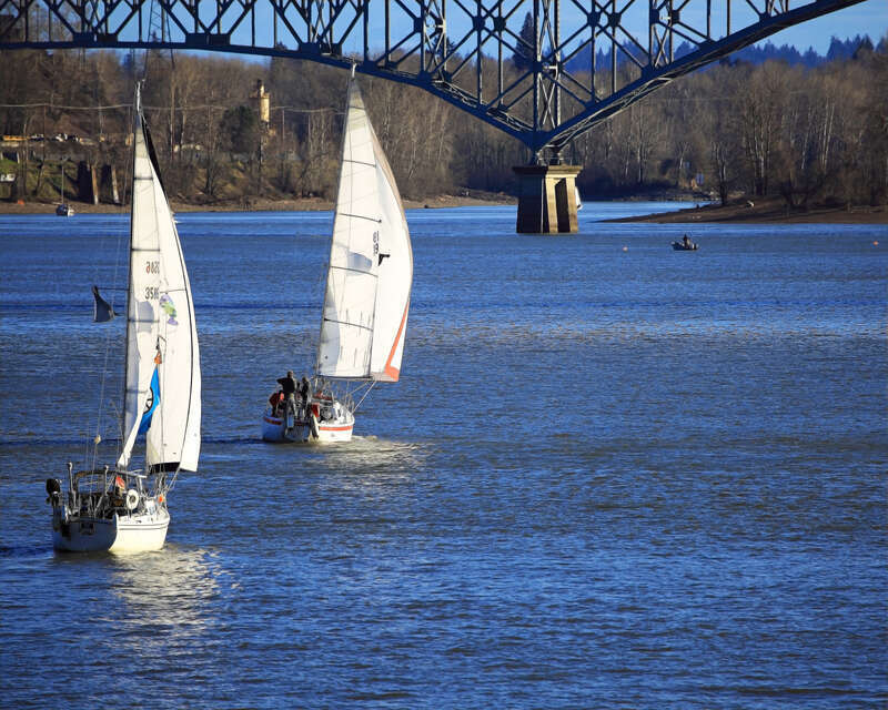 After all, it is the weekend and I really hope we have more weather like this.  The Willamette River was glorious last weekend and everyone was out enjoying the rare-for-February temperatures.  So, I’m ready to sail away for the weekend.  I might