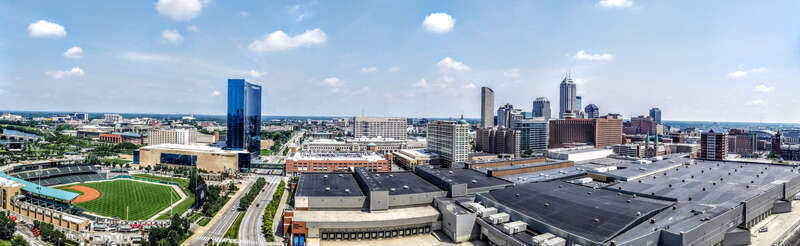 This photo was taken atop the smokestacks of the Perry K. Steam Plant to the southwest of downtown Indianapolis.