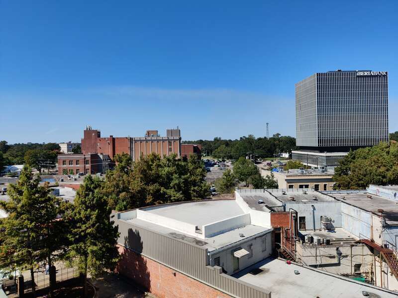 This is a photograph of the downtown area in Lafayette, Louisiana, United States; it was taken on 16 October 2021 during the Boudin Festival in the afternoon.