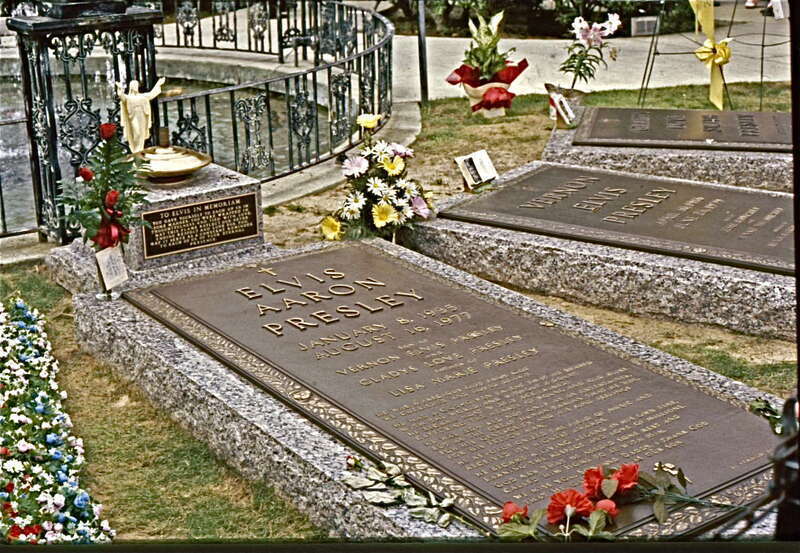 Elvis Presley Grave beside mother and fathers grave also in this plot are his grandmother and Elvis' still born twin brother Jesse Garon and Grandmother