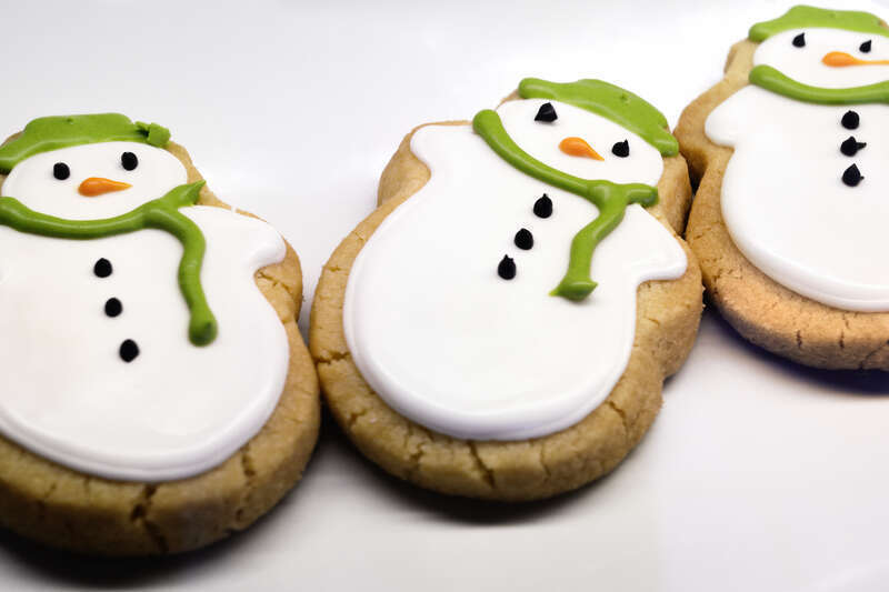 Emily at Church Street Coffee &amp;amp; Books made these wonderful snowman shortbread cookies.  They are (were) delicious.