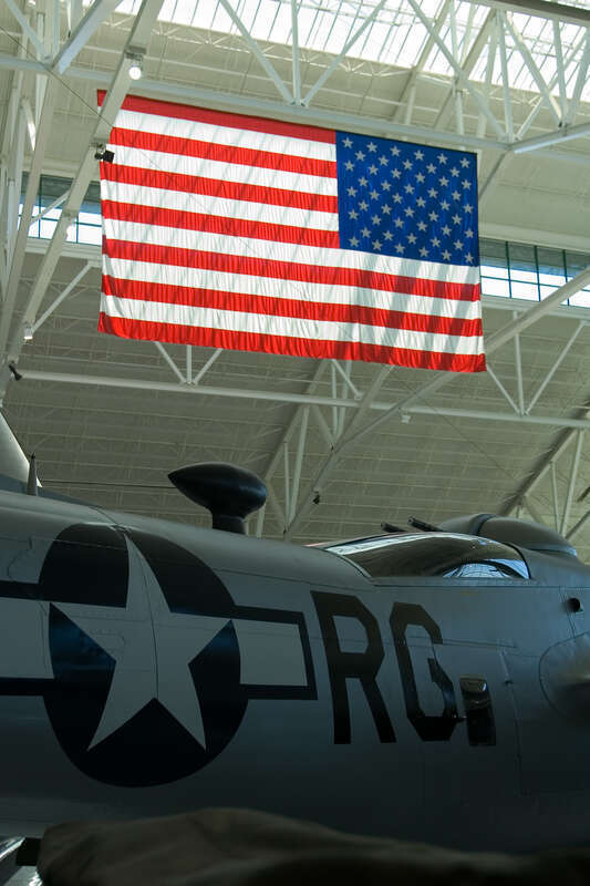 Rear view of dorsal turret of an A-26 Invader.