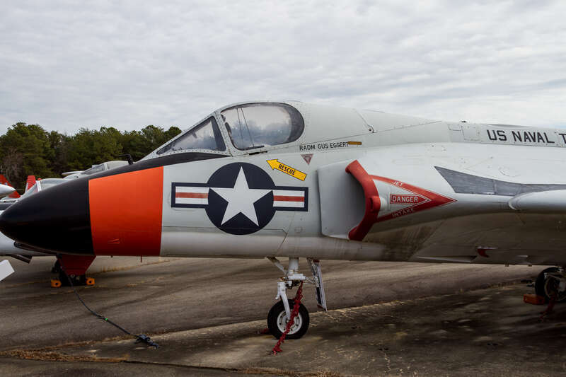 A Douglas F-6A Skyray on display at the Patuxent River Naval Air Museum in Lexington Park, Maryland. This F-6, Bureau Number 134764, was received by the Naval Air Test Center's Flight Test Division in July 1957. In July 1958, it was transferred tot