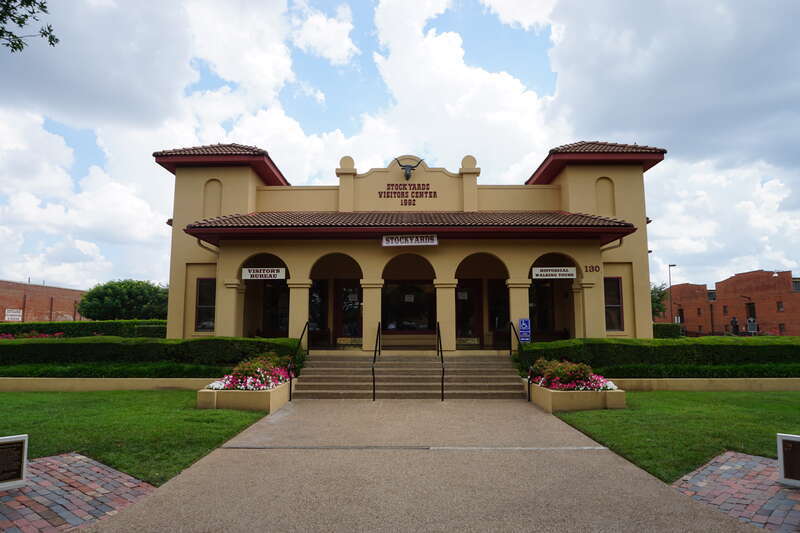 The Stockyards Visitors Center in the Fort Worth Stockyards in Fort Worth, Texas (United States).