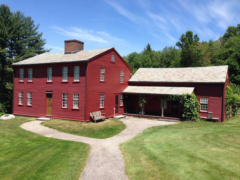 Exterior view of the Alcott House at Fruitlands in Harvard, Massachusetts, 2015