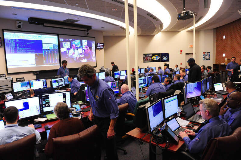 One of the control rooms at NASA’s Goddard Space Flight Center in Greenbelt, Md., prepares for the GPM mission’s Core Observatory on Feb. 27, 2014.
Credit: NASA's Goddard Space Flight Center/Debbie McCallum
GPM's Core Observatory is poised for launch
