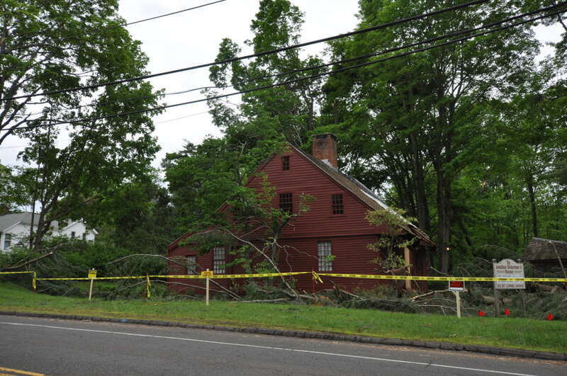 Jonathan Dickerman II House, Hamden, Connecticut.  The house had recently suffered some storm damage (a large tree fell on it).