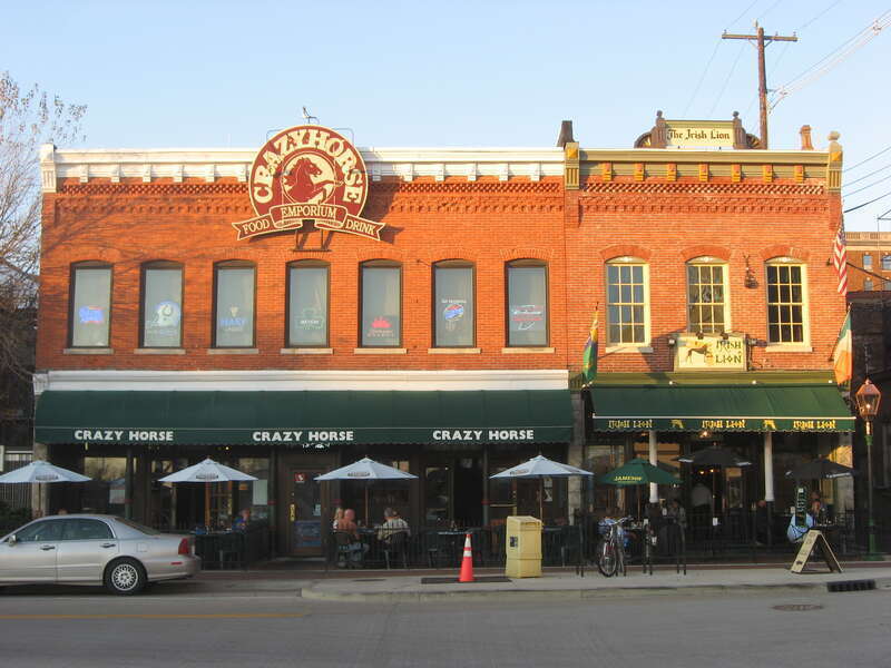 Front of the Bundy European Hotel, located at 212-216 W. Kirkwood Avenue in downtown Bloomington, Indiana, United States.  Built in 1860 and now divided between two different restaurants, it is part of the Courthouse Square Historic District, a
