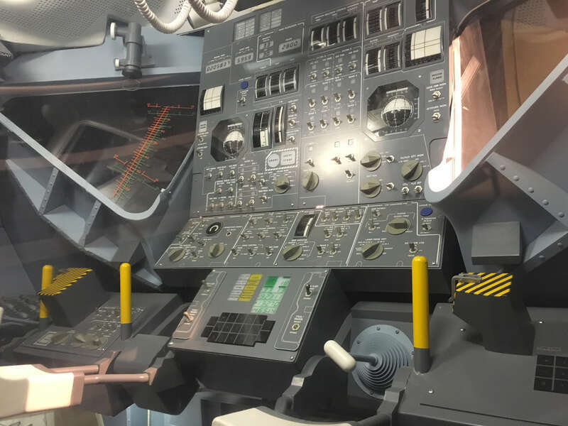 Apollo Lunar Module mockup interior at Boston Science Museum