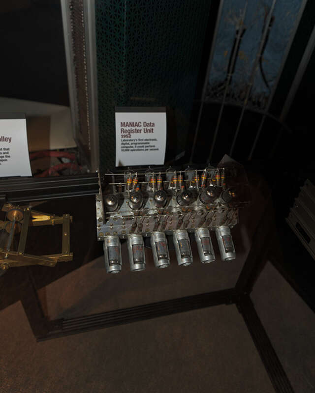 This is a piece of computer hardware developed in the early 1950s by scientists at Los Alamos. Computers use registers to do arithmetic, and this particular computer, called MANIAC from the acronym of its full name, could do thousands of operations