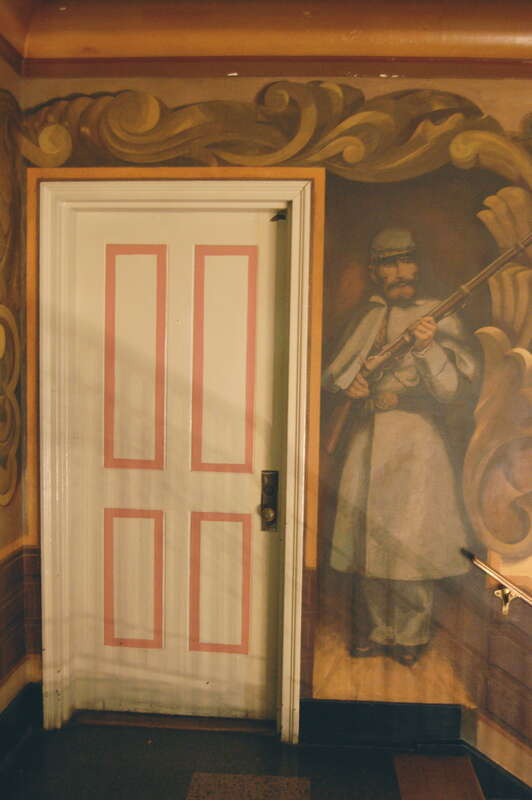 The Arsenal, architecture: Martin E. Thompson, 1847-51; murals: Allen Saalburg, 1935-6