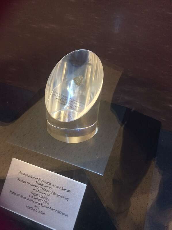 Neil Armstrong Hall of Engineering. Purdue University. A Portion of a Lunar Sample by Apollo17