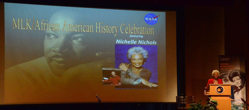 NASA image captured Feb. 29, 2012
In commemoration of the life and legacy of Dr. Martin Luther King, Jr. and to recognize African-American History Month 2012, al employees were invited to attend a special event featuring Nichelle Nichols on, February