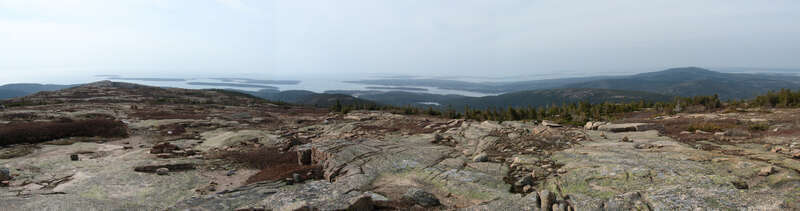 The view northeast from Sargent Mountain in Acadia National Park, Maine