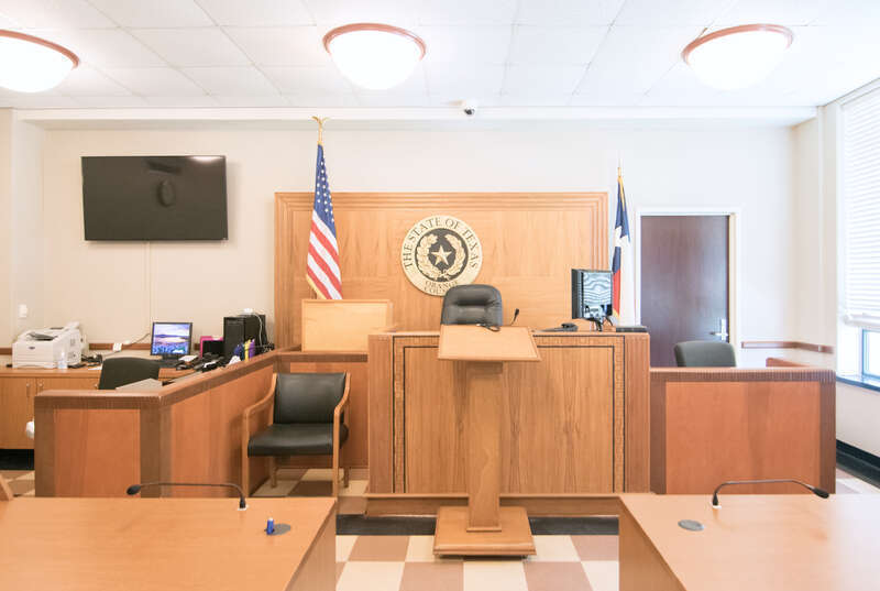 Courtroom bench