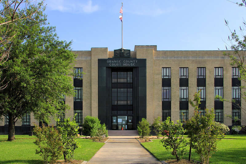 The Orange County Courthouse in Orange, Texas, United States.