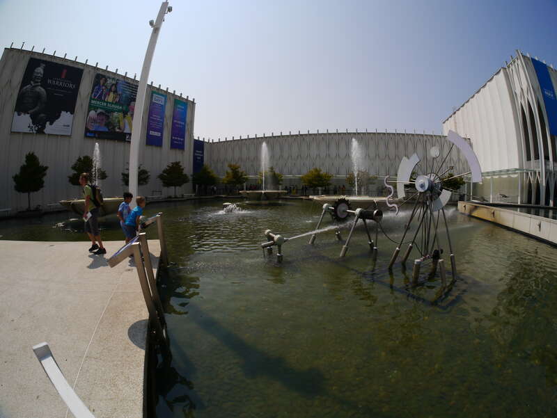 Pacific Science Center Seattle- outside water fountain science