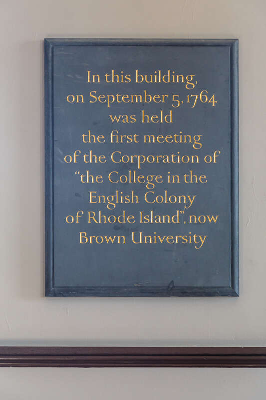 Plaque inside The Old Colony House, also known as Old State House or Newport Colony House, Newport, Rhode Island