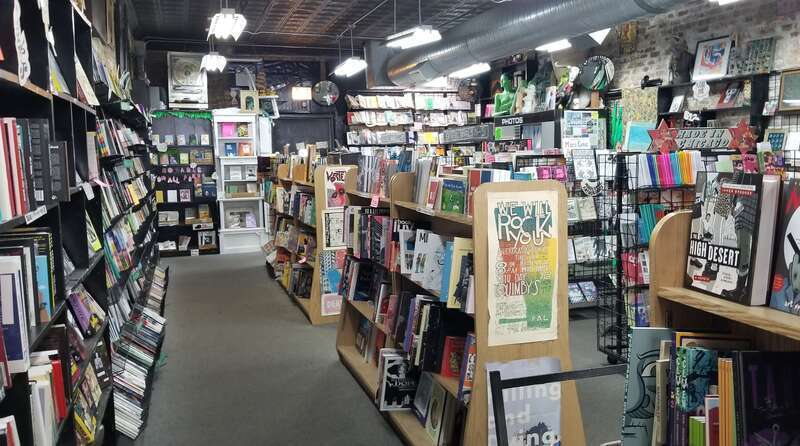 Inside Quimby's Bookstore, Chicago, Illinois, United States