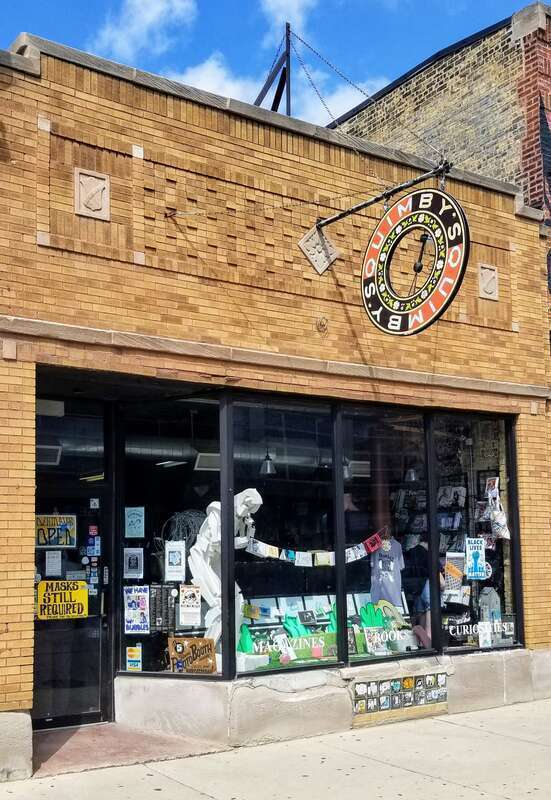 The storefront of Quimby's Bookstore, Chicago, Illinois, United States