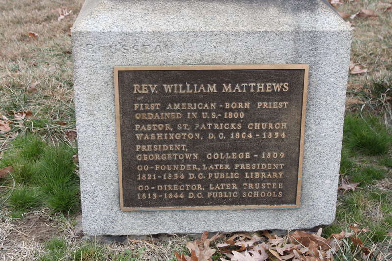 Grave of Rev. William Matthews in Mount Olivet Cemetery, Washington, D.C.