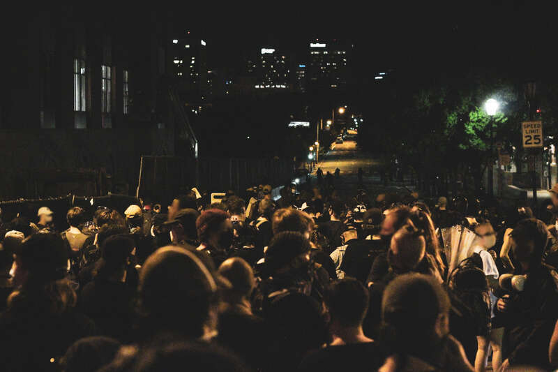 For the safety of the protestors, all faces and distinguishing characteristics have been blurred out and all original photos have been destroyed.