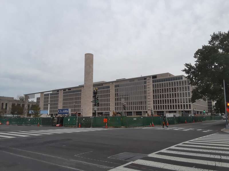 Site of the future Dwight D. Eisenhower Memorial under construction in downtown, Washington, D.C.