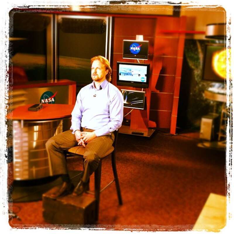 NASA Goddard's solar scientist Annti Pulkkinen being interviewed by The Weather Channel on recent solar activity.