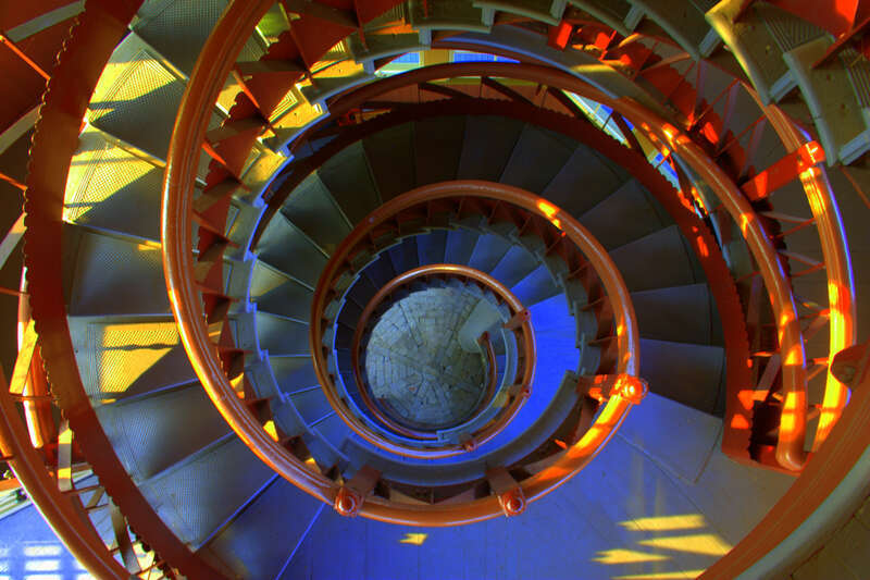 Looking down from the top floor of the Patterson Park Pagoda