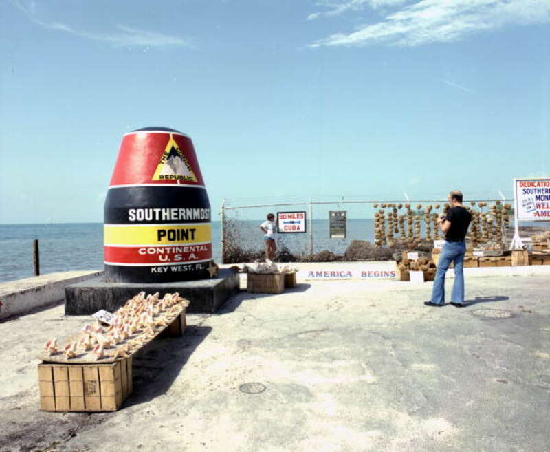 Local call number: DM2980
Title: The Southernmost Point, 90 miles to Cuba: Key West, Florida
Date: ca. 1985
Physical descrip: 1 photonegative - col. - 60 mm.
Series Title: Dale M. McDonald Collection
Repository:  State  Library and Archives of