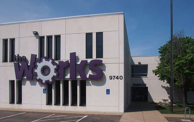 The Works, 9740 Grand Ave, Bloomington, Minnesota, USA.  Viewed from the east.