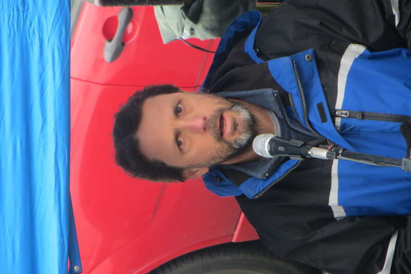 Protest at the Legislative Building in Olympia, Washington (2013.01.14).  Carlo Voli speaking