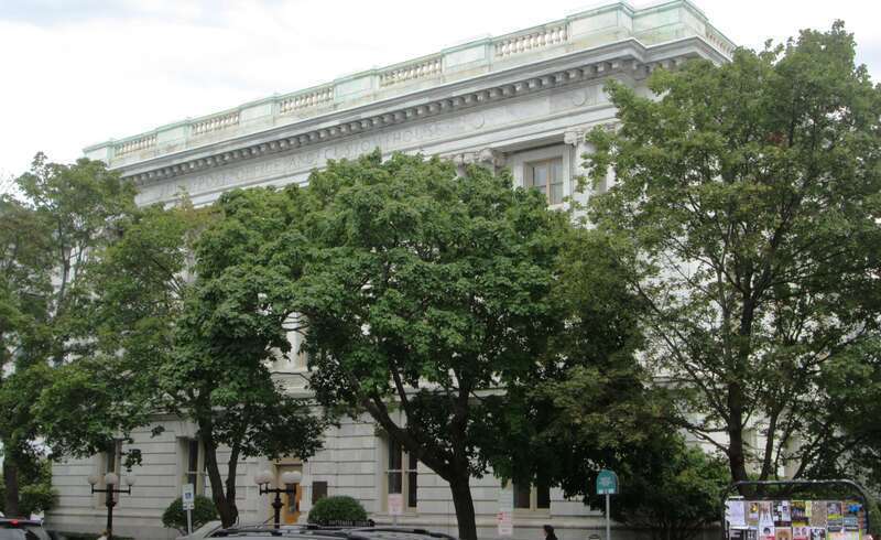 The U.S. Post Office and Custom House located at 175 Main Street at the corner of Church Street in Burlington, Vermont was built in 1906 and was designed by James Knox Taylor in the Beaux-Arts style.  Also known as the Smith-Goldberg U.S. Army