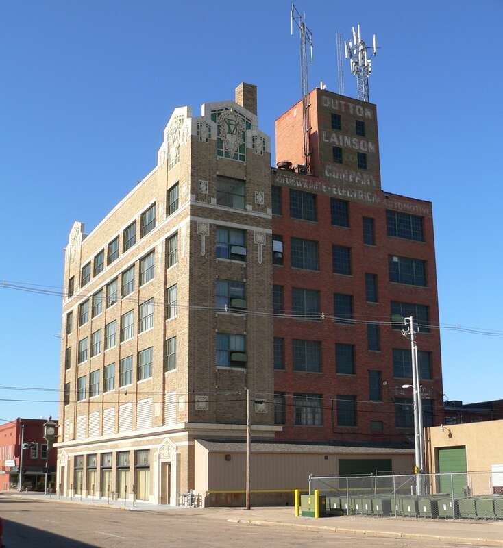 Victory Building at southeast corner of 2nd Street and St. Joseph Avenue in Hastings, Nebraska; seen from the southwest.  The Sullivanesque building was constructed from 1917 to 1920.  It is listed in the National Register of Historic Places.