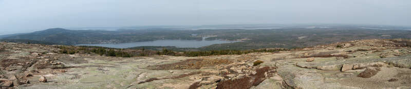 The view west from Sargent Mountain in Acadia National Park, Maine