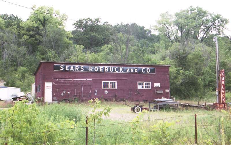 A structure in Galena, Illinois with old Sears signage.