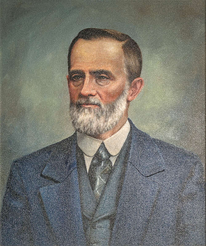 Portrait of Diamond Jo Reynolds. Inducted to the National Rivers Hall of Fame in 1989.