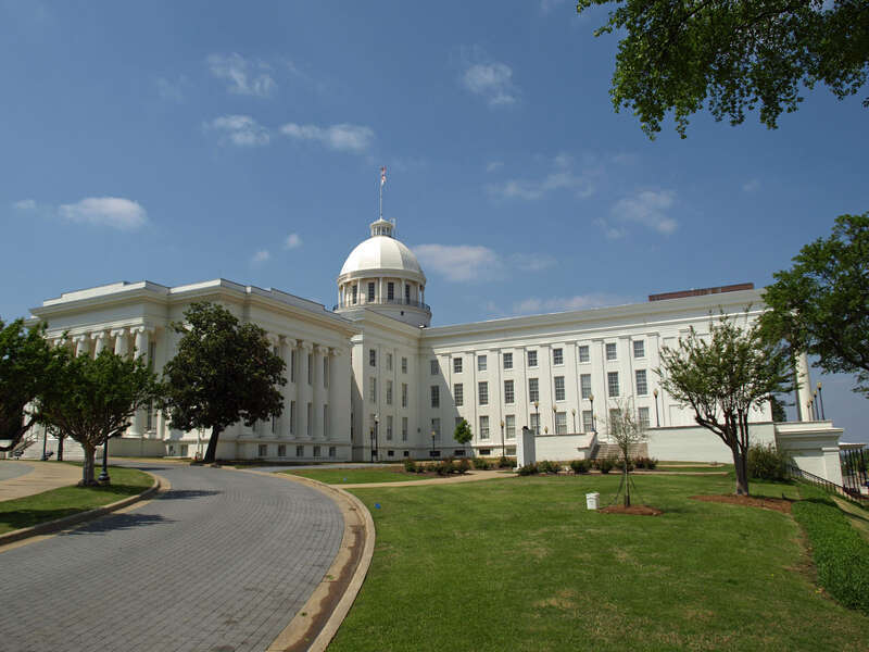 Southeast view of the Alabama State Capitol