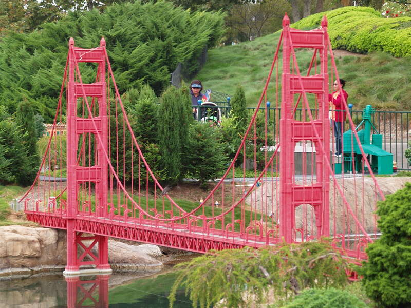The Golden Gate suspension bridge, built in LEGO bricks, at Legoland California.