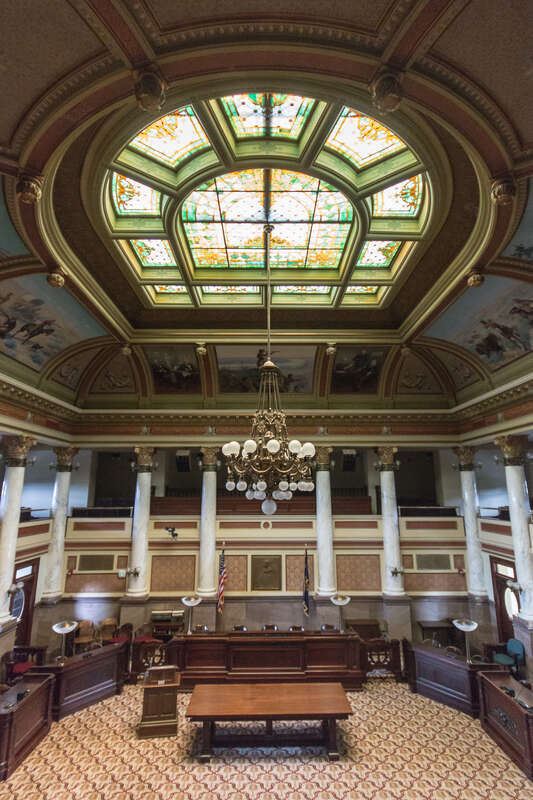 The Old Supreme Court chamber in the Montana State Capitol in Helena