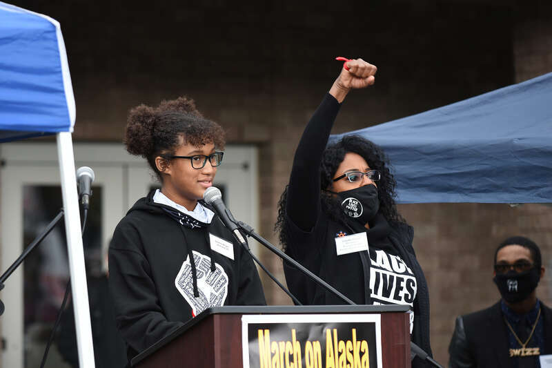 March on Alaska event in Anchorage, Alaska. Presented by the Alaska Black Caucus. September 7, 2020.

This photo is available for free public use. Please provide credit in the following format: &quot;Photo courtesy Paxson Woelber, The Alaska Landmine&quot;