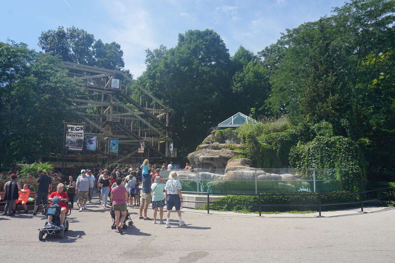 The Main Entrance at the Milwaukee County Zoo in Milwaukee, Wisconsin (United States).
