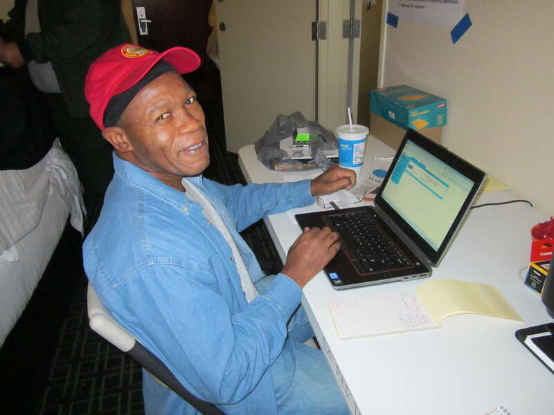 Charleston, WV, November 5, 2012: Computer Specialist Tony Farmer works with the Southern Area Type 1 Red Incident Management Team to respond to Super Storm Sandy in West Virginia.  The team's assignment was to clear roads and help manage staging