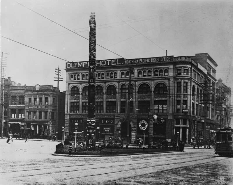 First and Yesler, Seattle, Washington, U.S., circa 1900.