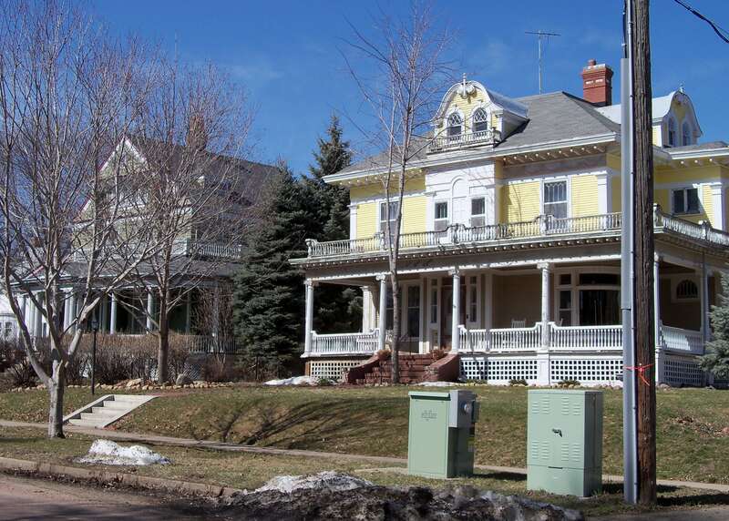 Houses in the Sioux Falls Historic District, also known as the Cathedral Historic District, in Sioux Falls, South Dakota, USA.