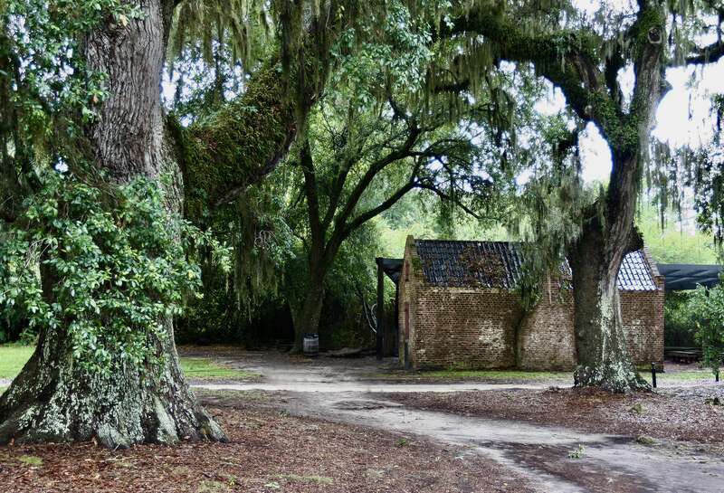 These cabins are extremely important in American history. They are original slave cabins. Cabins such as these were used by house servants; field hands slept in wooden cabins near the fields. They are located on the grounds of Boone Hall Plantation