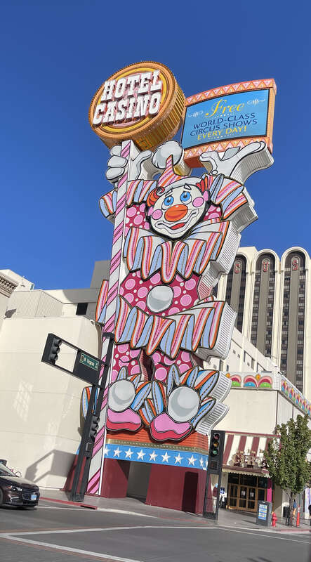 Topsy the Clown at Circus Circus, Reno, Nevada.