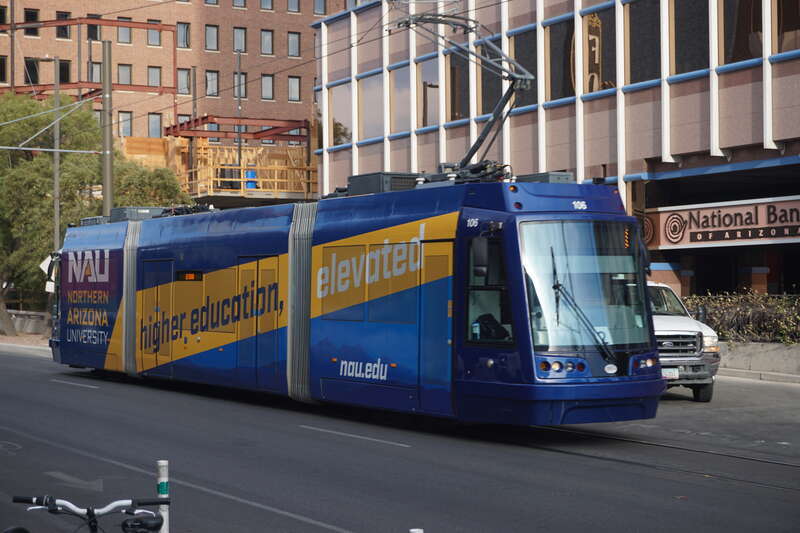 A Sun Link streetcar in Tucson, Arizona (United States).