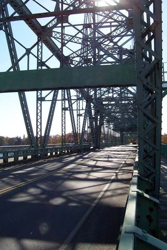 Truss style bridge, there is some thought now of replacing it.